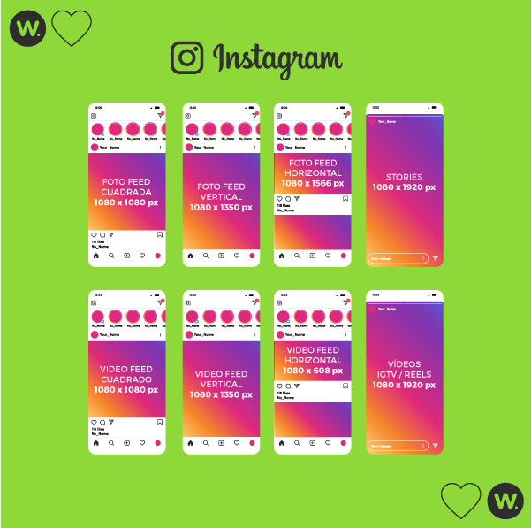 Tamaños imágenes y vídeos Instagram 2022